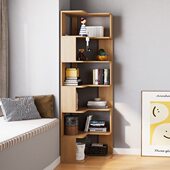 转角柜墙角柜实木角柜置物架卧室客厅书架多层收纳储物架落地书柜