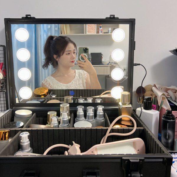 带灯化妆箱八灯专业化妆师大容量化妆包新款高级手提便携跟妆,收纳整理,化妆箱/盒,淘宝优惠券,粉丝福利购,淘宝优惠卷