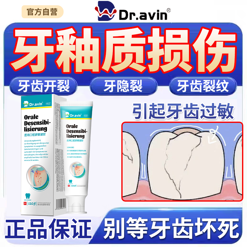 dr.vain代文戴文牙隐裂牙齿裂纹修复牙齿楔状缺损修补非牙膏液LJ