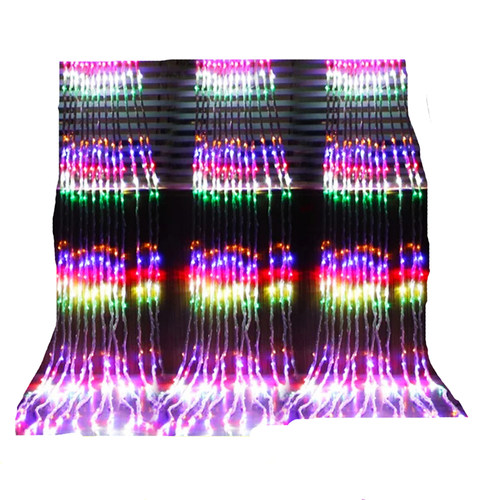 led箭v形流水瀑布灯过年春节阳台窗帘装饰彩灯串灯W窗帘水帘灯