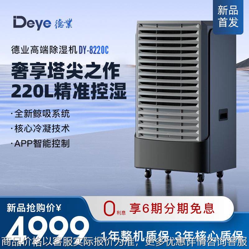 别墅除湿机适用400㎡大功率商用车库智能抽湿器民用电DY-220C