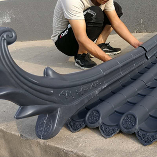 古建仿古瓦PVC塑料装饰翘角配件四合院中式轻质搭配屋檐古建建材