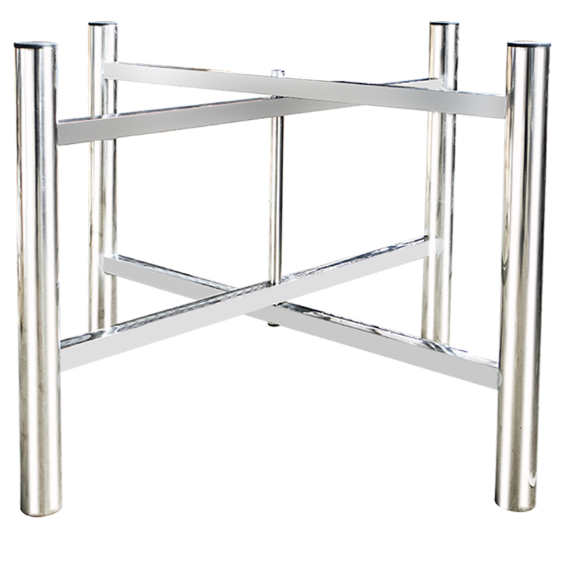 不锈钢简易大圆桌架铁艺桌腿支架方桌饭桌餐桌折叠伸缩桌脚架台脚