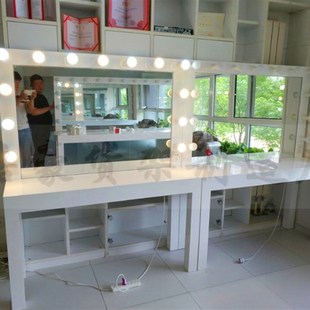 长烤漆化妆台剧组彩妆化妆镜美发镜台化妆学校带灯专业化妆桌