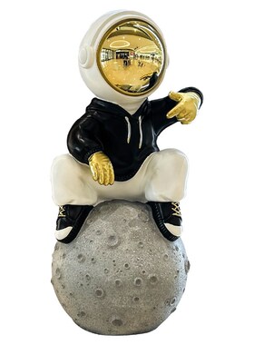 嘻哈电镀面罩音乐宇航员大摆件音乐酒吧KTV琴行橱窗展示台装饰品