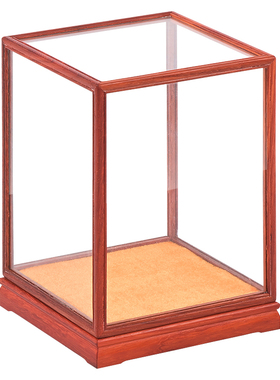 花梨木玻璃罩 红花梨宝笼 实木佛像防尘罩 手办展示柜 木雕透明罩