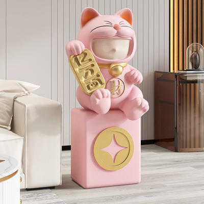 招财猫摆件开业礼物客厅大型落地电视柜旁边搬家新年乔迁新居礼品