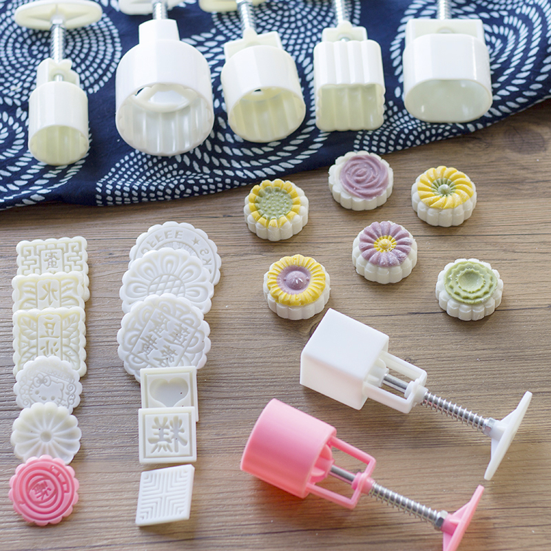 中秋50/75/100g克冰皮月饼模 绿豆糕点南瓜饼手压清明果方糕模具