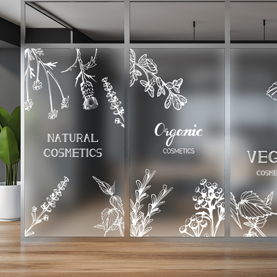 定制磨砂玻璃贴纸透光不透明北欧清新简约衣柜移门翻新卫生间窗户