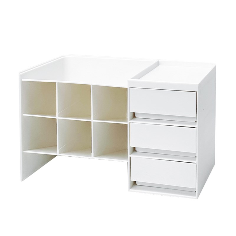 斜插式笔筒儿童男孩书桌文具马克笔的置物架多格大容量带抽屉笔架