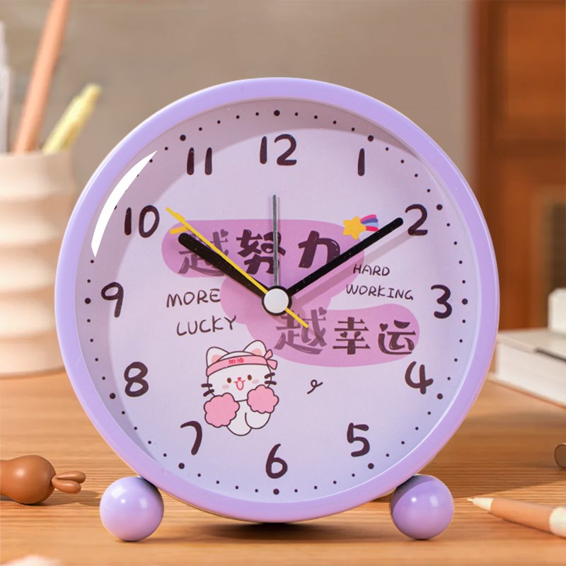 学生专用闹钟儿童起床神器男孩女孩2024新款钟表学习台式静音时钟