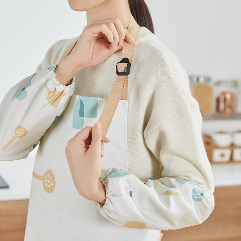 围裙女厨房家用防水防油2021新款餐饮专用围腰爆款时尚袖套套装男