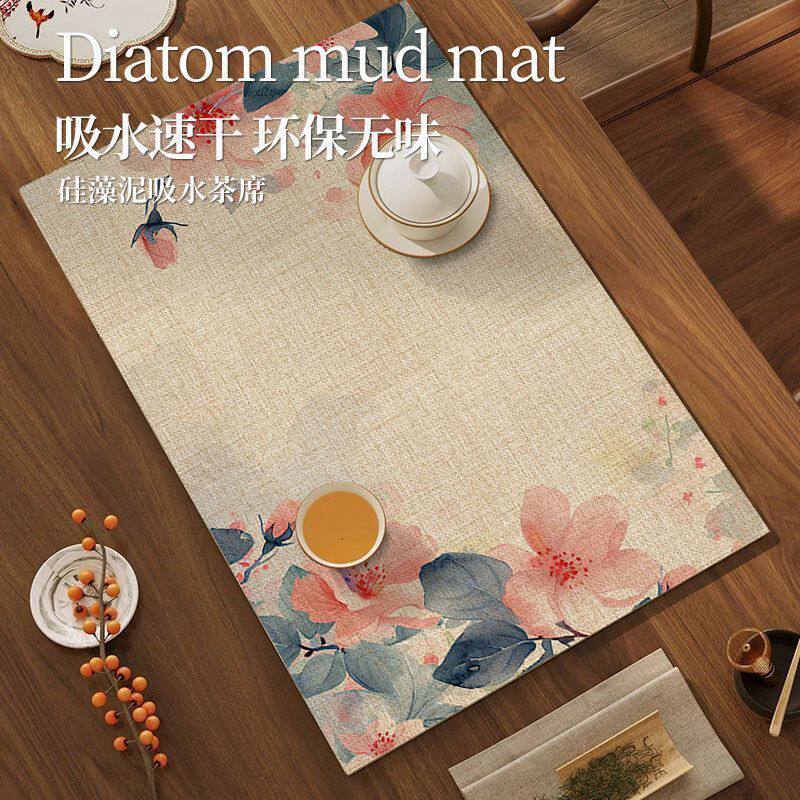 新中式硅藻泥厨房沥水垫茶桌吸水速干垫桌面隔热餐垫咖啡机防滑垫