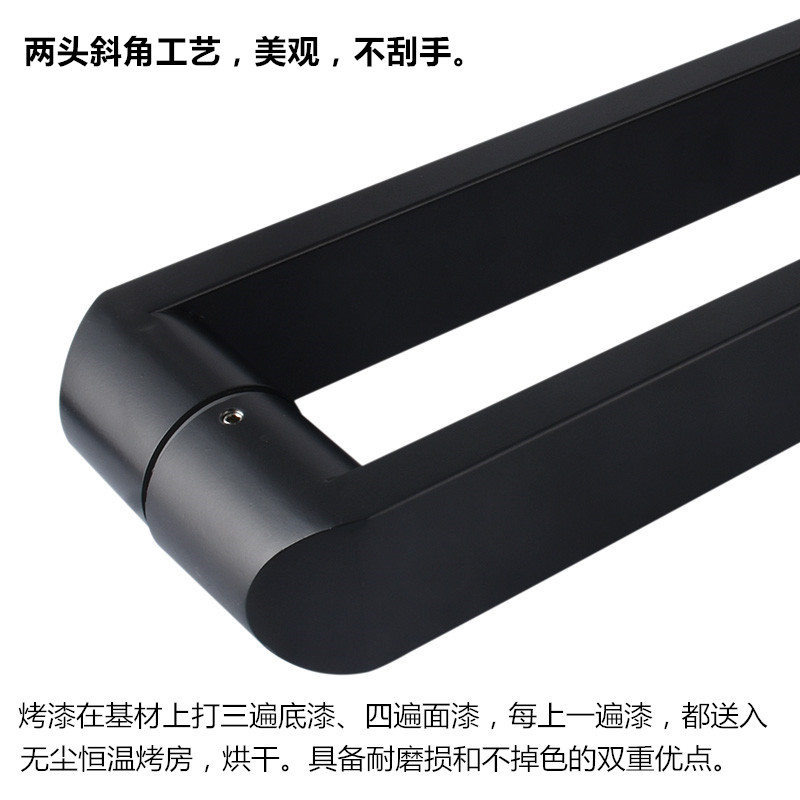 玻璃门拉手浴室淋浴房门把手黑色办公室商铺大门扶手不锈钢