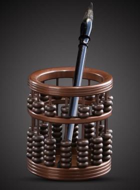 大仕缘紫铜工艺品文房摆件创意书房算盘笔筒送老师筒商务办公礼品