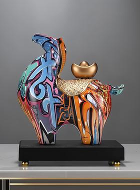 彩色马上有钱马摆件高档办公室装饰品玄关客厅电视柜乔迁开 业礼