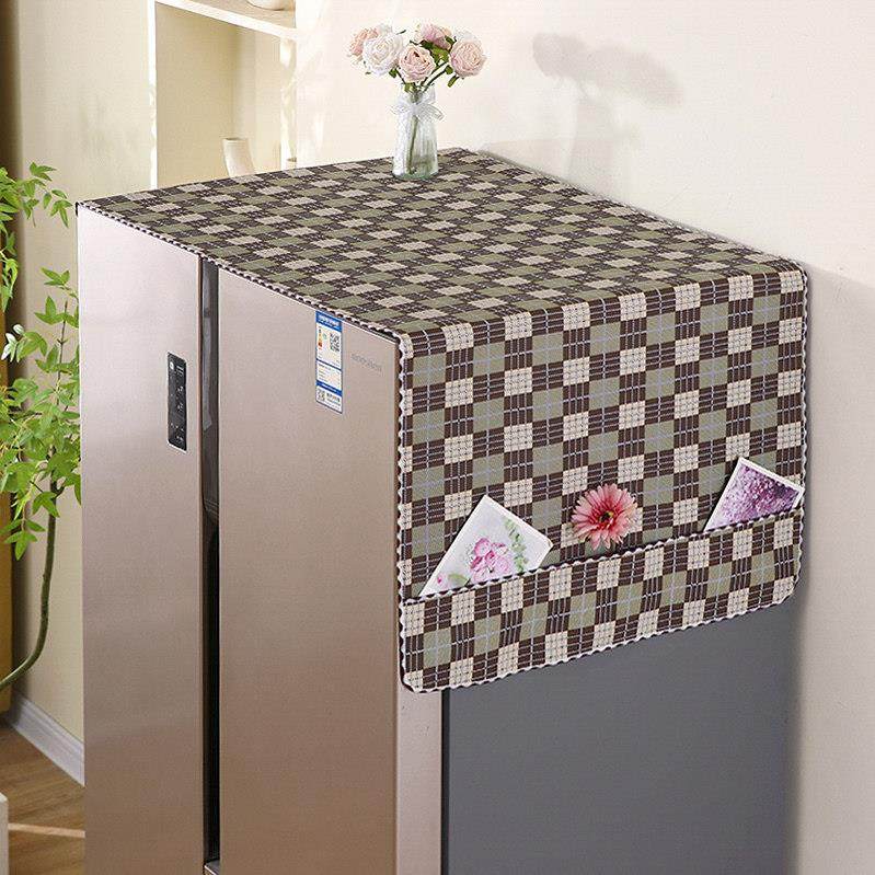 冰箱顶防尘罩皮革防水防油单双开门洗衣机盖巾多功能收纳挂袋盖布,居家布艺,万能盖巾,淘宝优惠券,粉丝福利购,淘宝优惠卷