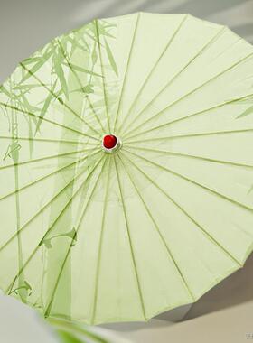 油纸伞古风伞古风伞汉服风道具绿色道中国舞蹈具纸伞纸伞晴雨两用