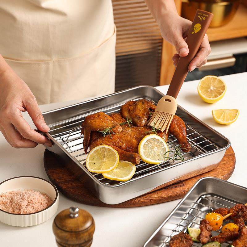 304不锈钢空气炸锅沥油滤油控油网架食品级方盘方形炸串烧烤托盘,厨房/烹饪用具,烧烤架,淘宝优惠券,粉丝福利购,淘宝优惠卷