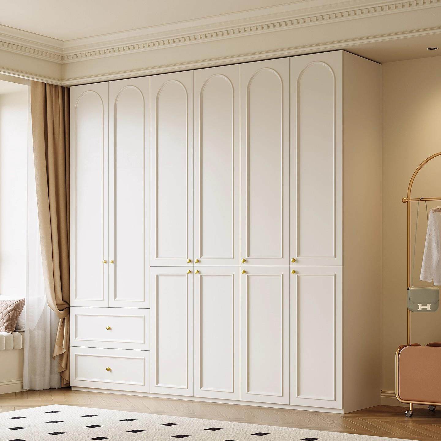 定制ENF级橡木田园法式衣柜卧室家用2025新款分段式爆款加厚衣橱