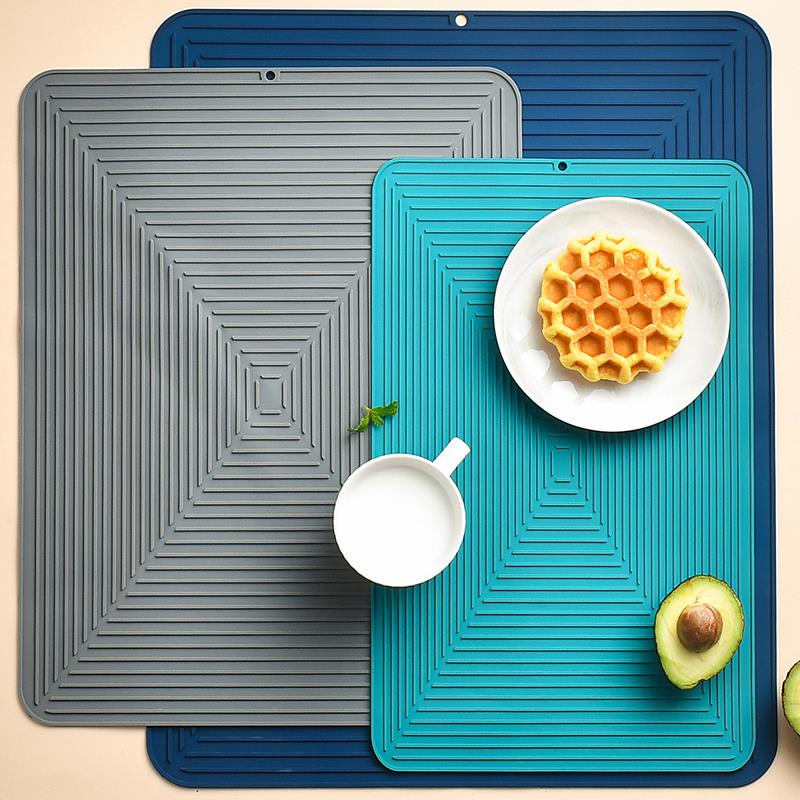 矽胶方形沥水垫碗盘厨房台面隔热垫防烫吧台水槽保护垫防滑大锅垫