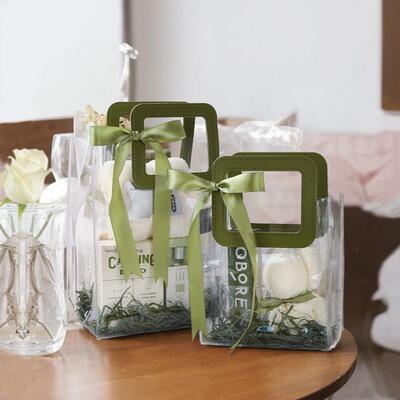 透明手提袋礼品袋高级感伴娘伴手礼袋小号生日礼物包装袋子礼盒空