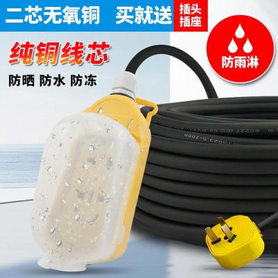 纯铜二芯电缆线带插头1.5 2.5 4平方家用电线软线防水延长护套线