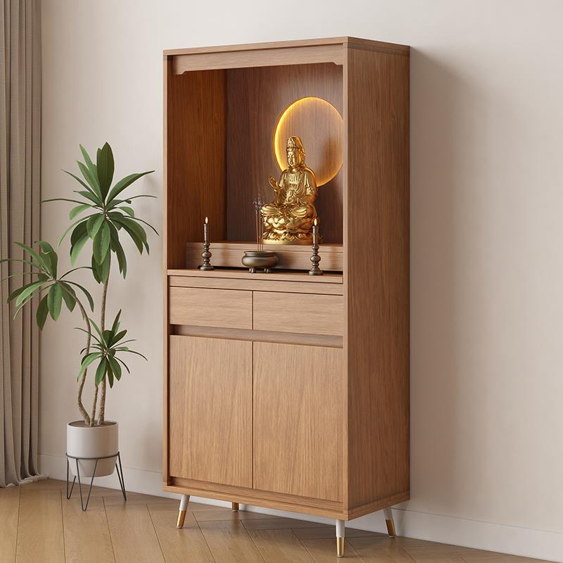 定制实木佛龛家用供桌神龛台现代轻奢财神爷柜子佛台柜立柜香案台