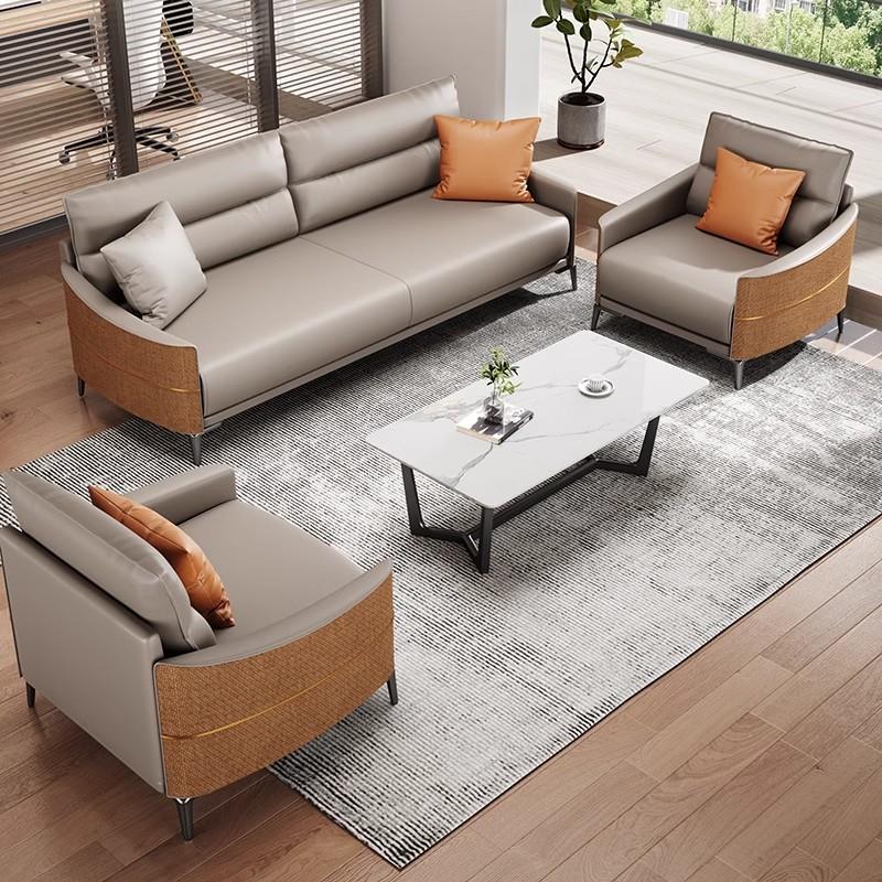 办公沙发简约现代时尚休闲商务办公室会客商铺接待休息区茶几厂家