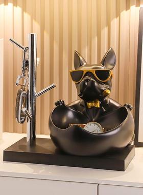 法斗犬狗狗收纳摆件家居装饰礼品玄关鞋柜钥匙遥控器收纳盒大容量