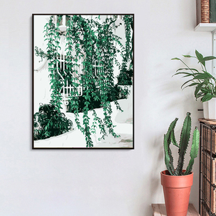 风景数字油画手绘填充客厅装饰画涂色零基础摩天轮绿植油彩画