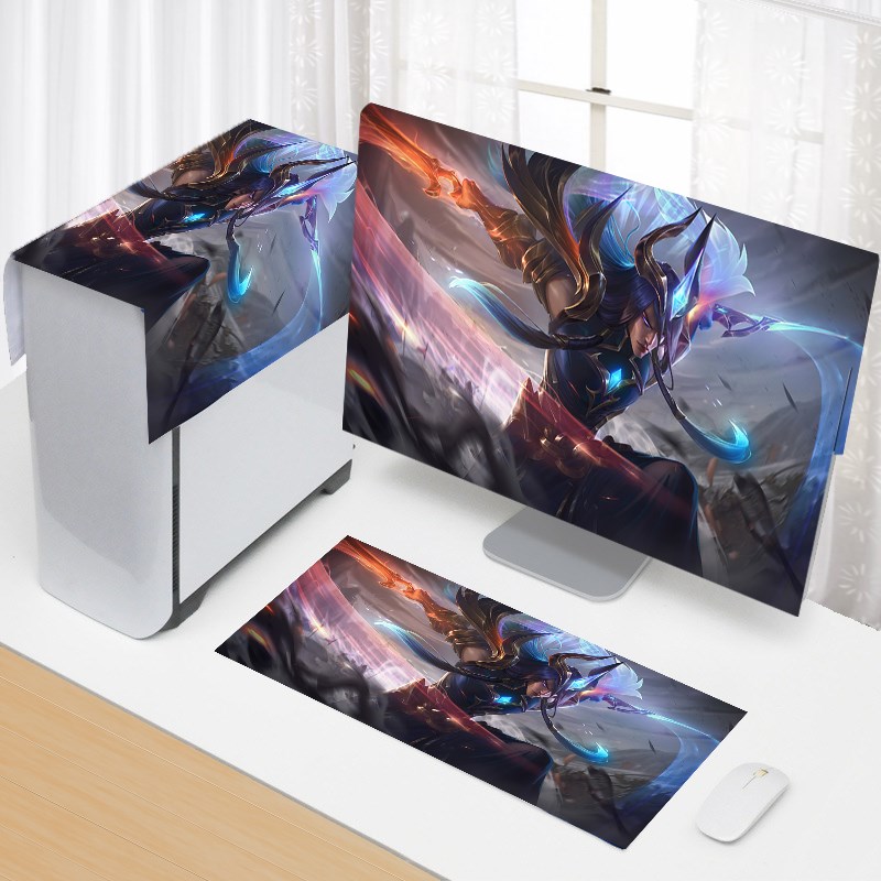 台式电脑防尘罩27英寸三件曲屏显示器2寸防尘键盘罩机盖布