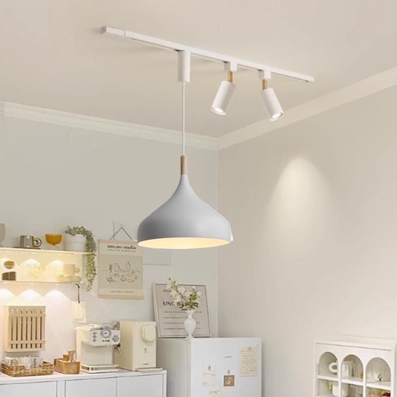 现代创意个性极简可移位升降轨道餐桌餐厅岛台吧台吊灯射灯具