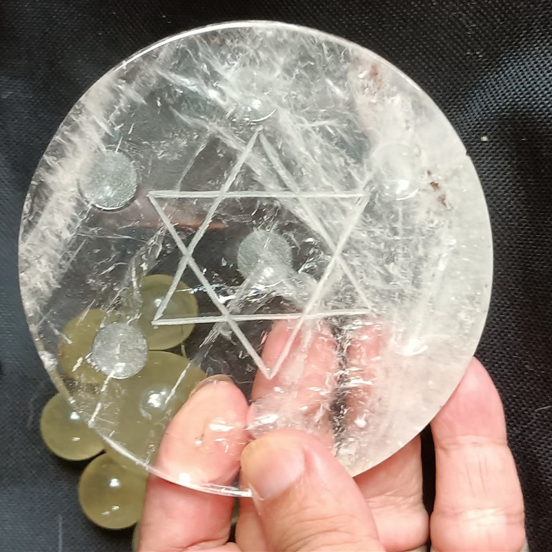 天然黄水晶球摆件白水晶底盘招财家居客厅玄关办公室装饰品送礼品