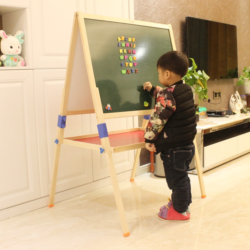 超大号可升降儿童画板小黑板支架式家用双面磁性教学白板学生画架