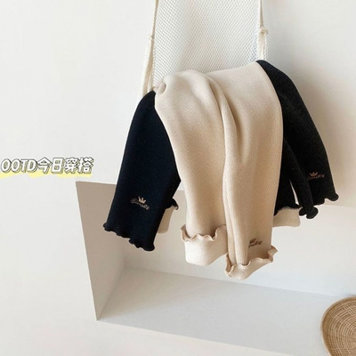 2025冬季新款儿童木耳卷打底裤