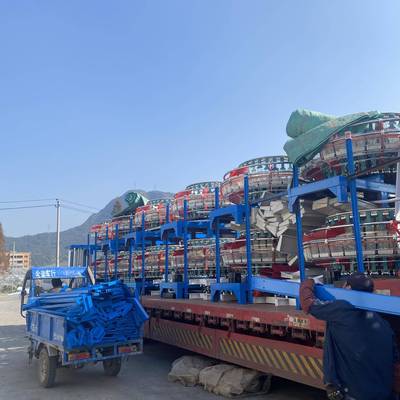 厂家大小六梭塑料圆织机彩条编织布机器