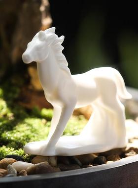 生肖马陶瓷摆件家居饰品手工客厅玄关办公室茶几茶桌茶室桌面摆设