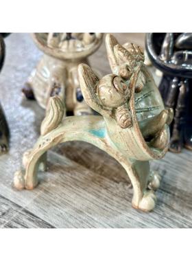 瓦猫云南大理南诏窑手工陶瓷猫创意礼品开业小摆件片片猫吉祥瓦猫