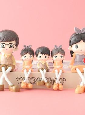 家居客厅电视柜摆件卧室新房间酒柜装饰品五口之家创意可爱小摆件