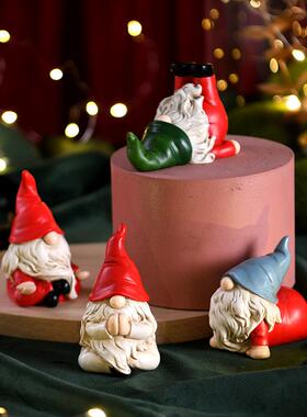 圣诞节小礼物圣诞无脸老人工艺品跨境diy配饰装饰品客厅树脂摆件