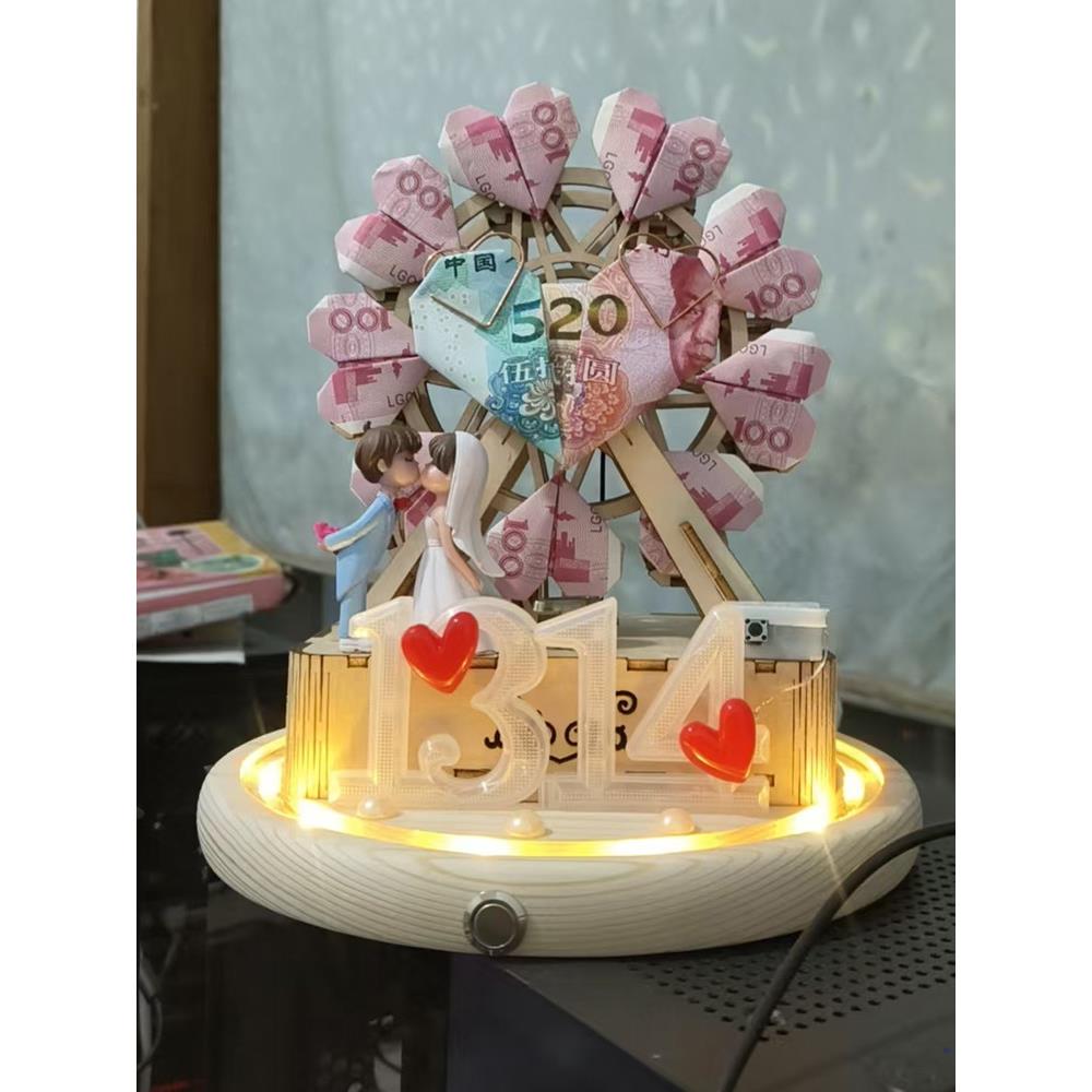 音乐摩天轮享自组装情礼品052爱后分包CMI玻璃罩侣促销特惠