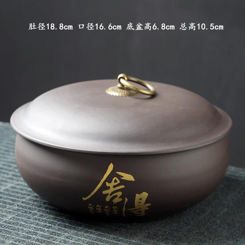 大号水紫砂带盖茶洗覆古茶洗dgzscx56渣缸桌面水茶杯盆有盖夫功茶