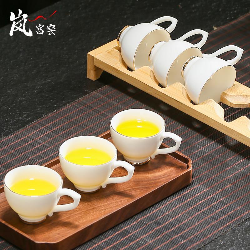 茶不烫手小带有把功夫茶杯0824246祇套装陶瓷具喝茶杯子茶碗品茗