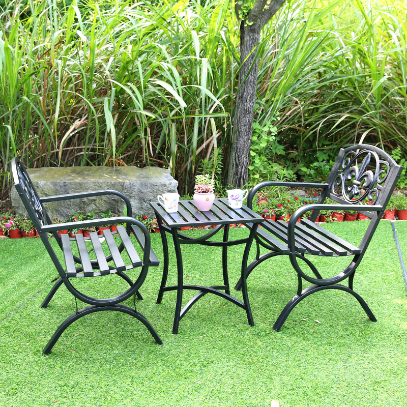 铁艺户外桌椅组合庭院阳台小茶几单人花园家用休闲室外露天三件套