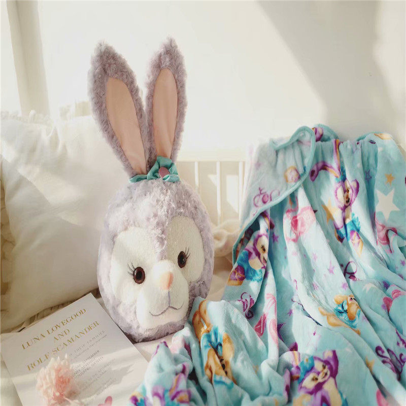 软萌少女心达菲熊雪莉玫史黛拉兔子二合一抱枕毯沙发装饰抱枕靠垫