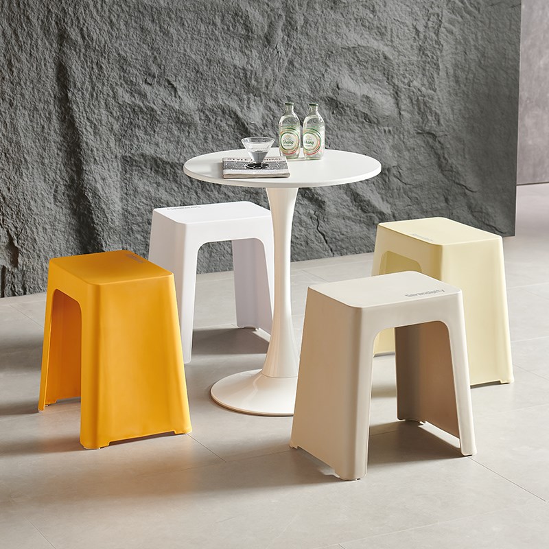 塑料凳子家用加厚可叠放餐桌凳创意方凳结实耐用小矮凳家庭备用凳
