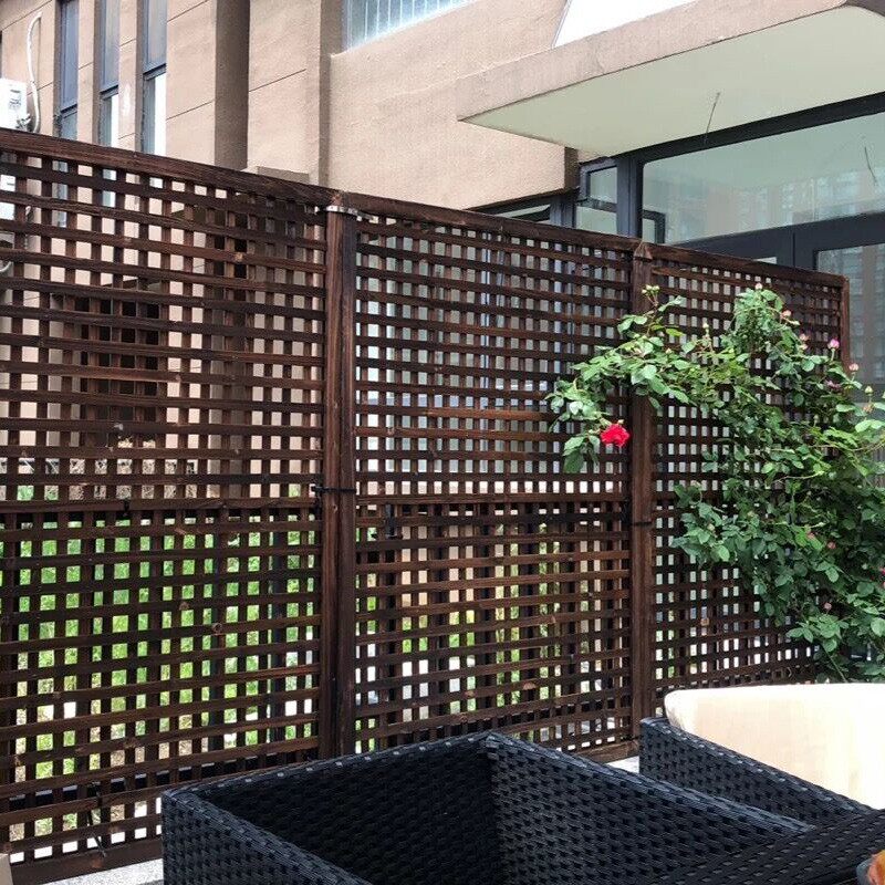 新防腐木栅栏屏风隔断木网格爬藤花架木篱笆木花园围栏护栏花园墙