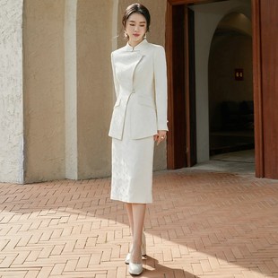 FUYAO扶摇 新中式国风套裙秋冬微高领轻奢高级感收腰半身裙套装女