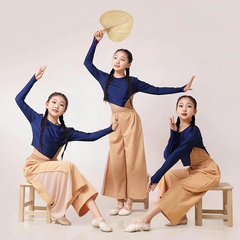 春晚外婆桥舞蹈服儿童外婆桥碇步桥舞蹈演出服扇子道具蒲扇表演服